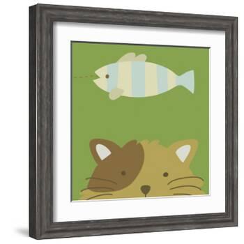 Peek-a-boo II- Cat-Yuko Lau-Framed Art Print