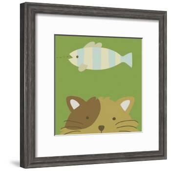 Peek-a-boo II- Cat-Yuko Lau-Framed Art Print