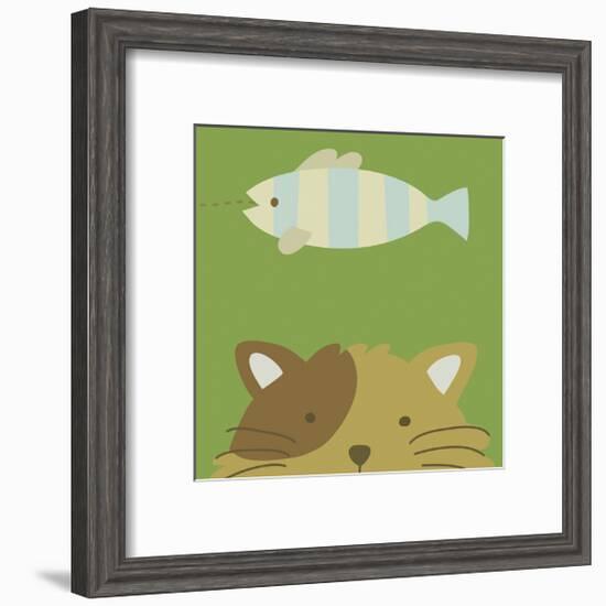 Peek-a-boo II- Cat-Yuko Lau-Framed Art Print