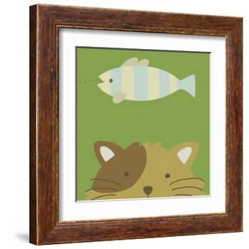 Peek-a-boo II- Cat-Yuko Lau-Framed Art Print