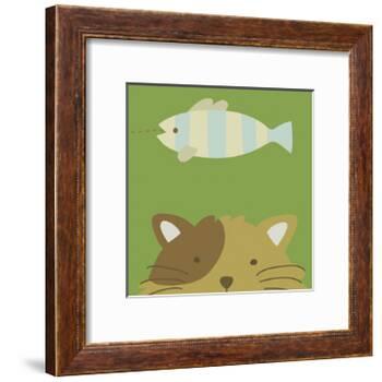 Peek-a-boo II- Cat-Yuko Lau-Framed Art Print
