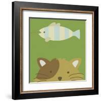Peek-a-boo II- Cat-Yuko Lau-Framed Art Print