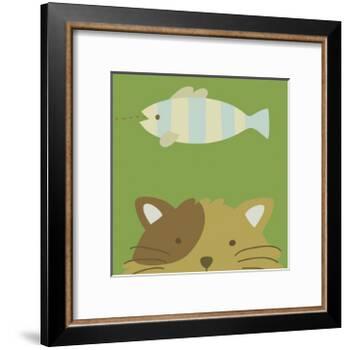 Peek-a-boo II- Cat-Yuko Lau-Framed Art Print