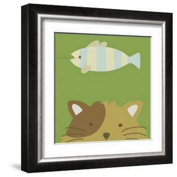 Peek-a-boo II- Cat-Yuko Lau-Framed Art Print