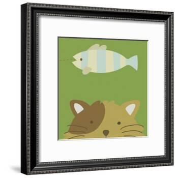 Peek-a-boo II- Cat-Yuko Lau-Framed Art Print