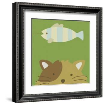 Peek-a-boo II- Cat-Yuko Lau-Framed Art Print