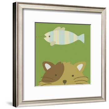 Peek-a-boo II- Cat-Yuko Lau-Framed Art Print