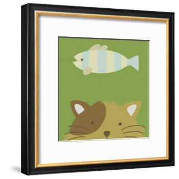 Peek-a-boo II- Cat-Yuko Lau-Framed Art Print