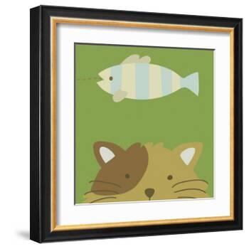 Peek-a-boo II- Cat-Yuko Lau-Framed Art Print