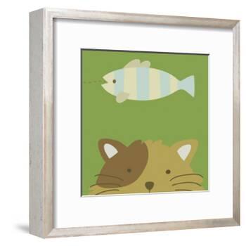 Peek-a-boo II- Cat-Yuko Lau-Framed Art Print
