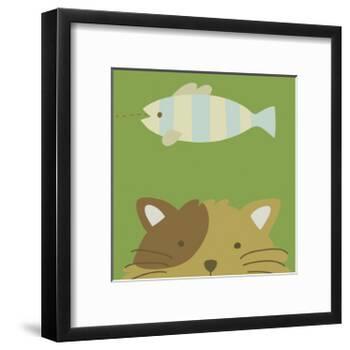 Peek-a-boo II- Cat-Yuko Lau-Framed Art Print