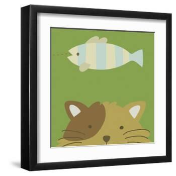 Peek-a-boo II- Cat-Yuko Lau-Framed Art Print