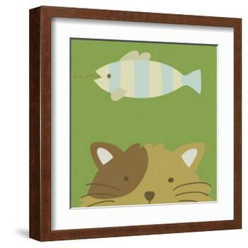 Peek-a-boo II- Cat-Yuko Lau-Framed Art Print