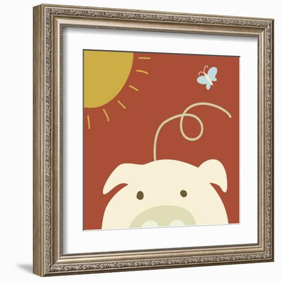 Peek-a-boo IV - Pig-Yuko Lau-Framed Art Print