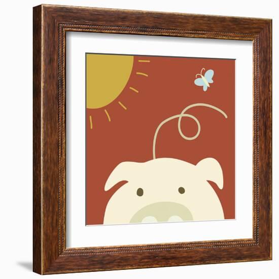 Peek-a-boo IV - Pig-Yuko Lau-Framed Art Print