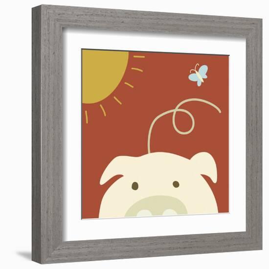 Peek-a-boo IV - Pig-Yuko Lau-Framed Art Print