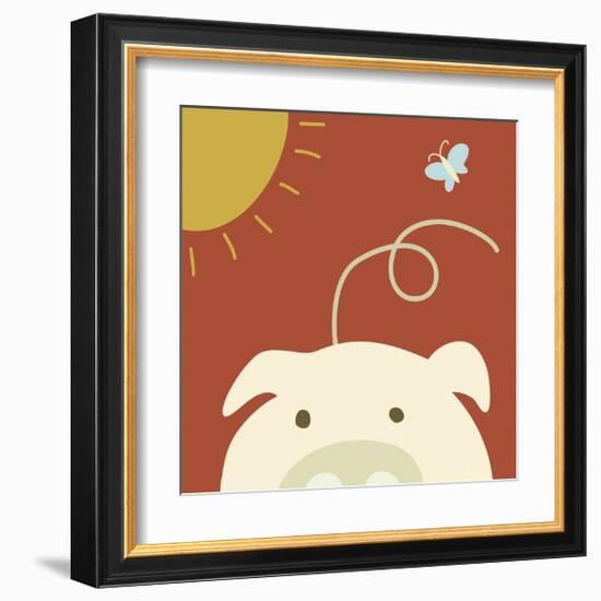 Peek-a-boo IV - Pig-Yuko Lau-Framed Art Print