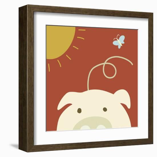 Peek-a-boo IV - Pig-Yuko Lau-Framed Art Print