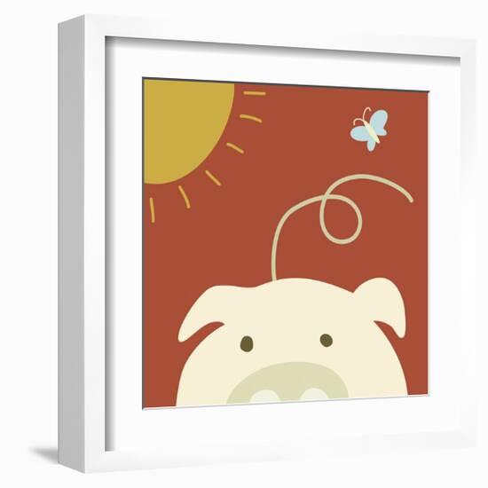 Peek-a-boo IV - Pig-Yuko Lau-Framed Art Print