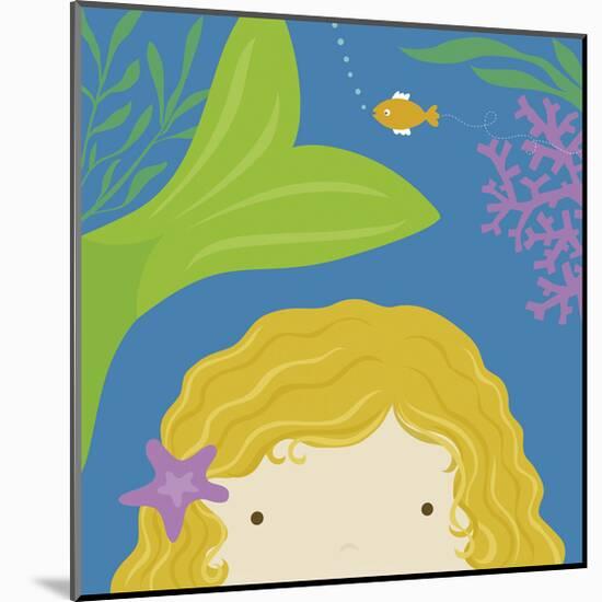 Peek-a-Boo Mermaid-Yuko Lau-Mounted Art Print