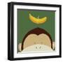 Peek-a-Boo Monkey-Yuko Lau-Framed Art Print