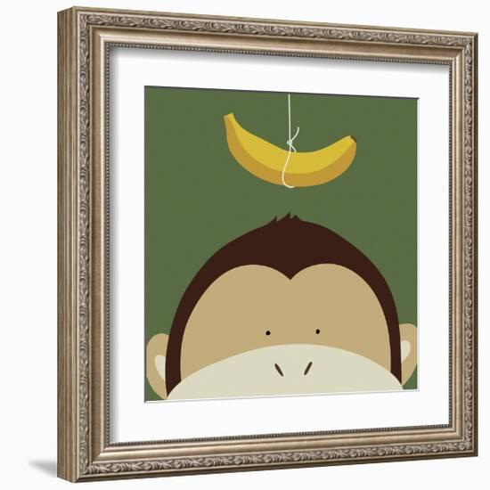 Peek-a-Boo Monkey-Yuko Lau-Framed Art Print