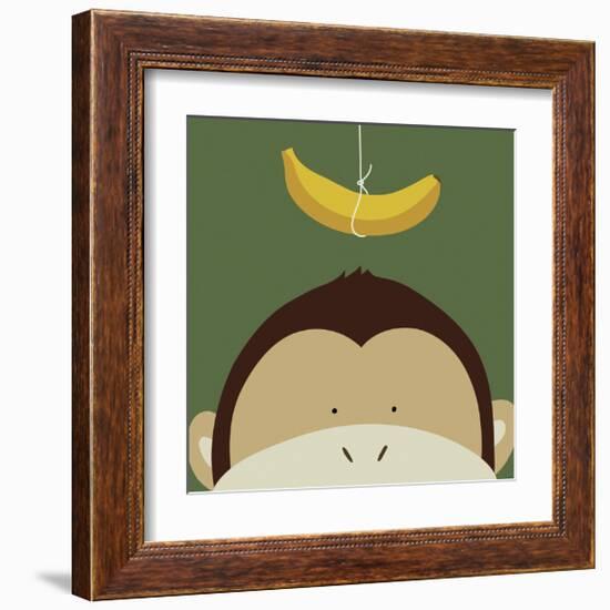 Peek-a-Boo Monkey-Yuko Lau-Framed Art Print