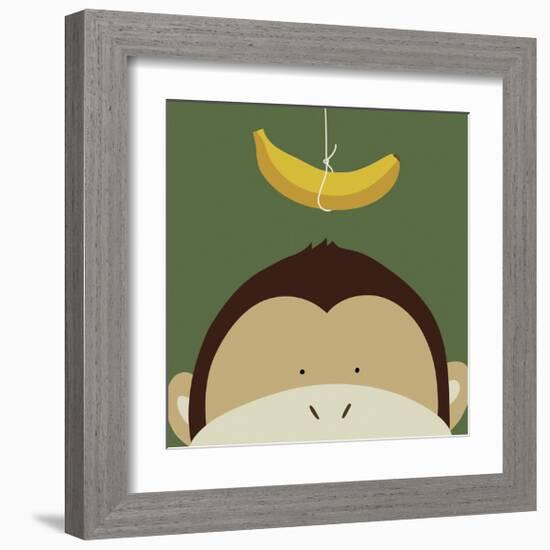 Peek-a-Boo Monkey-Yuko Lau-Framed Art Print