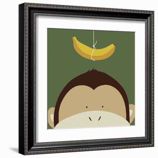 Peek-a-Boo Monkey-Yuko Lau-Framed Art Print