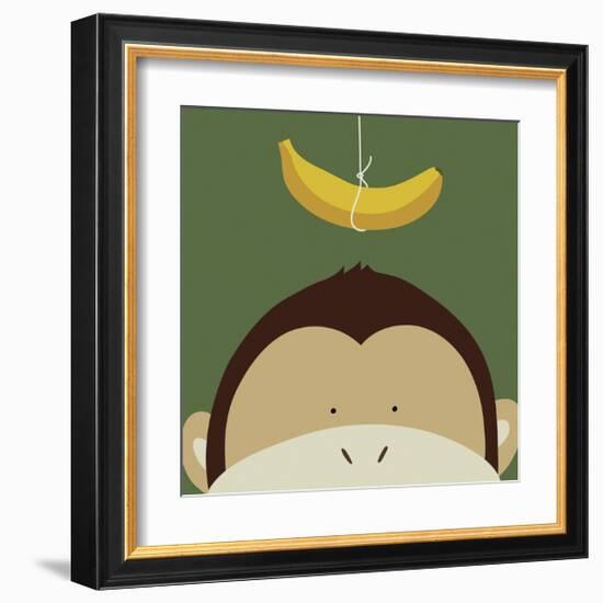 Peek-a-Boo Monkey-Yuko Lau-Framed Art Print