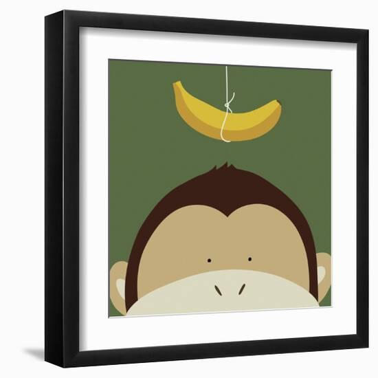 Peek-a-Boo Monkey-Yuko Lau-Framed Art Print