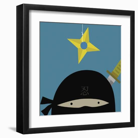 Peek-a-Boo Ninja-Yuko Lau-Framed Art Print