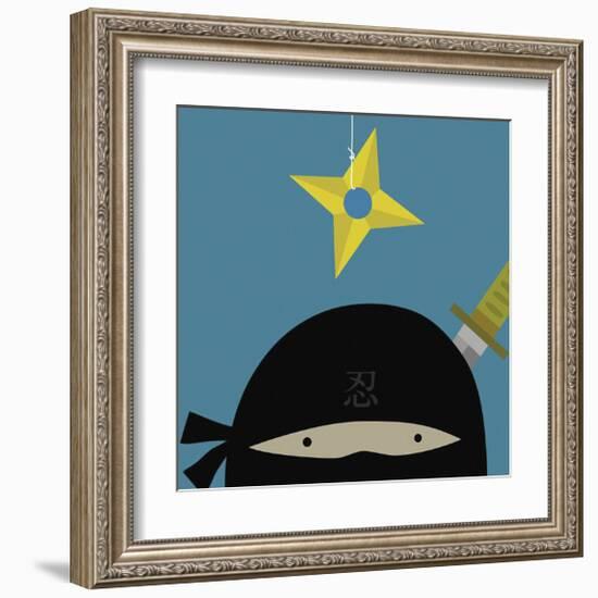 Peek-a-Boo Ninja-Yuko Lau-Framed Art Print