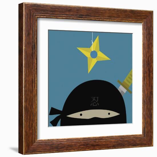 Peek-a-Boo Ninja-Yuko Lau-Framed Art Print