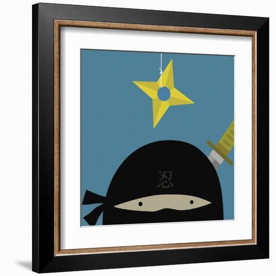 Peek-a-Boo Ninja-Yuko Lau-Framed Art Print