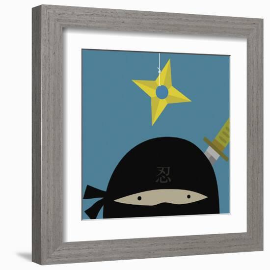 Peek-a-Boo Ninja-Yuko Lau-Framed Art Print