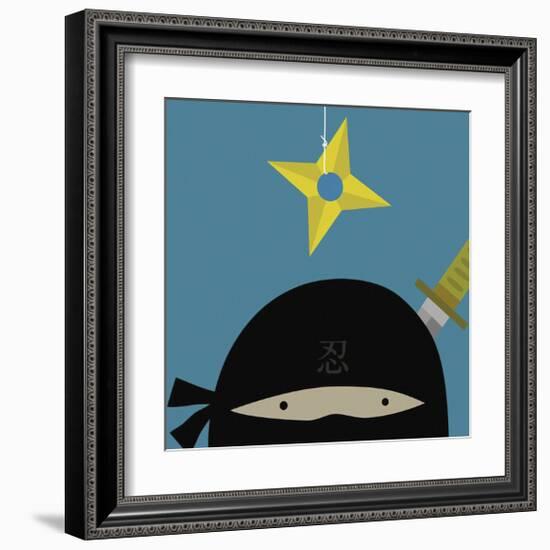 Peek-a-Boo Ninja-Yuko Lau-Framed Art Print