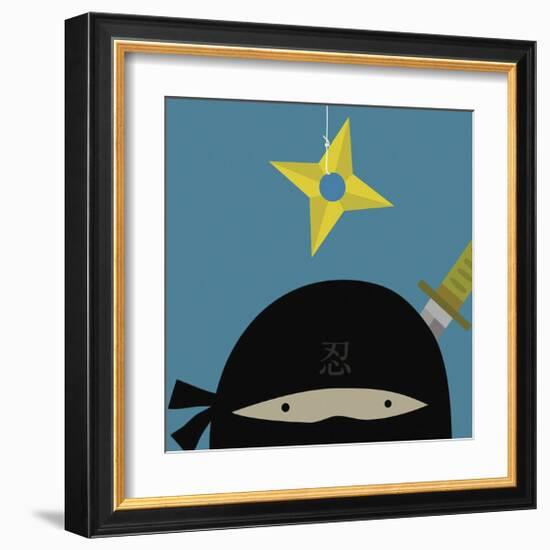 Peek-a-Boo Ninja-Yuko Lau-Framed Art Print