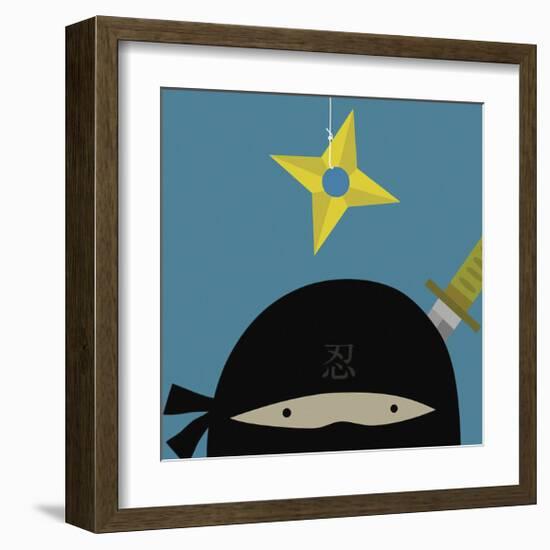 Peek-a-Boo Ninja-Yuko Lau-Framed Art Print