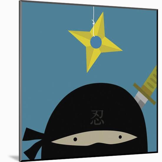 Peek-a-Boo Ninja-Yuko Lau-Mounted Art Print