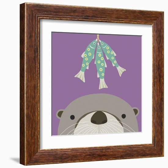 Peek-a-Boo Otter-Yuko Lau-Framed Art Print