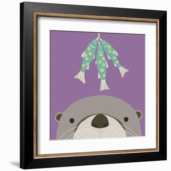 Peek-a-Boo Otter-Yuko Lau-Framed Art Print