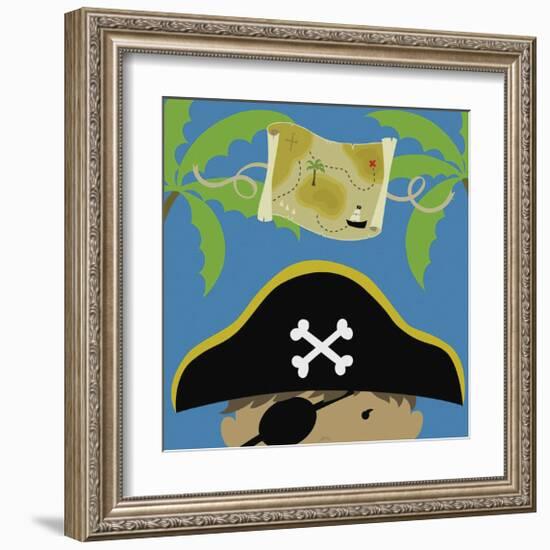 Peek-a-Boo Pirate-Yuko Lau-Framed Art Print