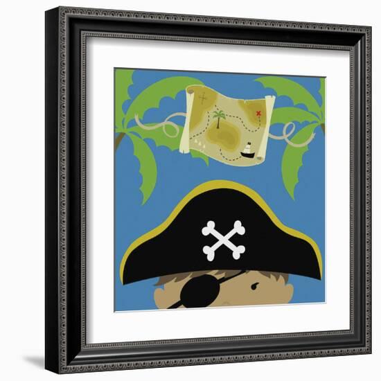 Peek-a-Boo Pirate-Yuko Lau-Framed Art Print