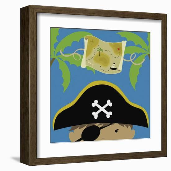 Peek-a-Boo Pirate-Yuko Lau-Framed Art Print