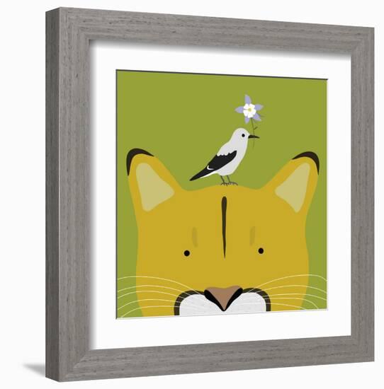 Peek-a-Boo Puma-Yuko Lau-Framed Art Print