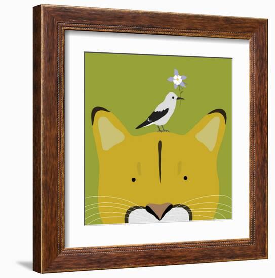 Peek-a-Boo Puma-Yuko Lau-Framed Art Print