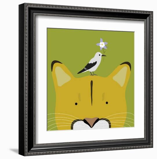 Peek-a-Boo Puma-Yuko Lau-Framed Art Print