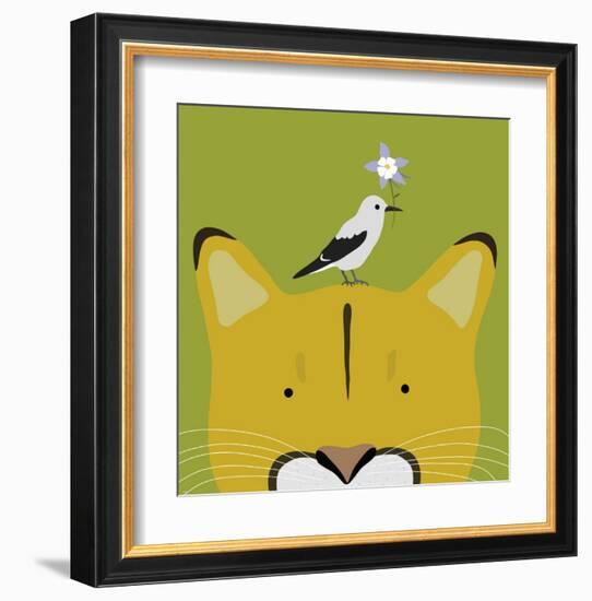 Peek-a-Boo Puma-Yuko Lau-Framed Art Print