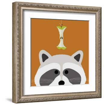 Peek-a-Boo Raccoon-Yuko Lau-Framed Art Print